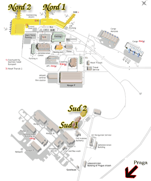 mappa aeroporto praga